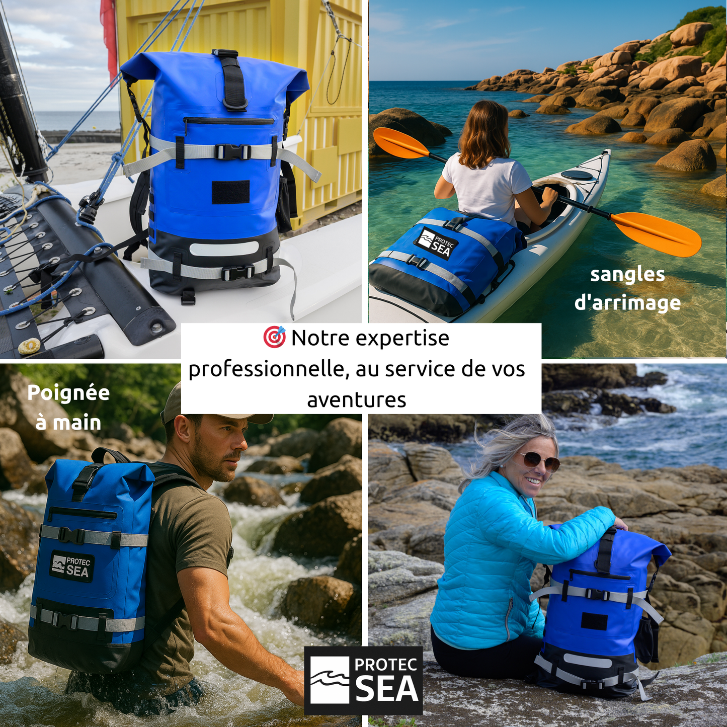SAC Ă DOS OUTDOOR- WATERPROOF IPX6-BLEU - NAUTISME /RANDONNEE/SPORT/OUTDOOR