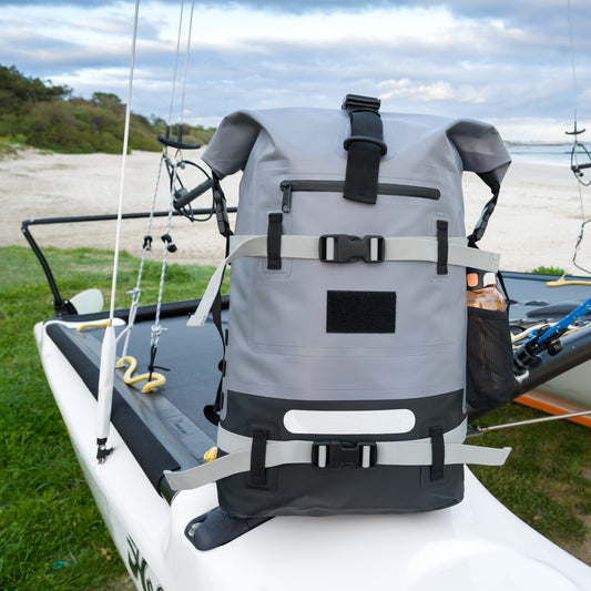 Sac à dos étanche Protec Sea – Gris, réglable 20 à 40 L – Rando, montagne, trek, camping