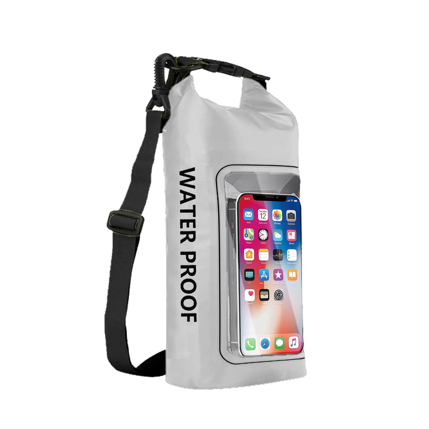 Pochette TACTILE étanche - IPX6 2,5 L – 2 poches – poche smartphone, résistante, portage polyvalent outdoor et nautisme.