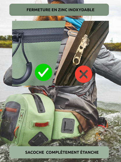 Sacoche 6 L étanche -  Hypalon –  fermeture ZINC anticorrosion – pêche & outdoor