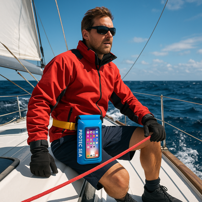 Pochette TACTILE étanche  - IPX6 2,5 L – 2 poches – poche smartphone, résistante, portage polyvalent outdoor et nautisme.