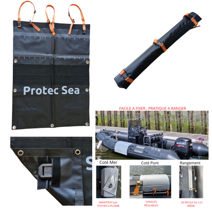 Protection bateau semi-rigide NOIR 75×100 cm – Tapis anti-percement