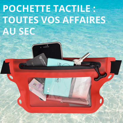 🌊 Pochette étanche IPX6 tactile orange – Zip en ZINC anti-corrosion 🔒 Téléphone & essentiels protégés