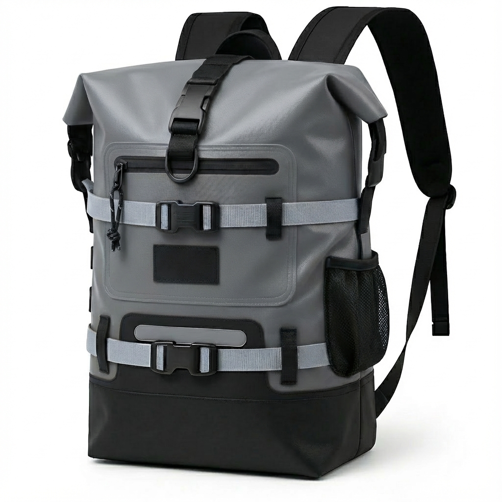 Sac à dos étanche Protec Sea – Gris, réglable 20 à 40 L – Rando, montagne, trek, camping