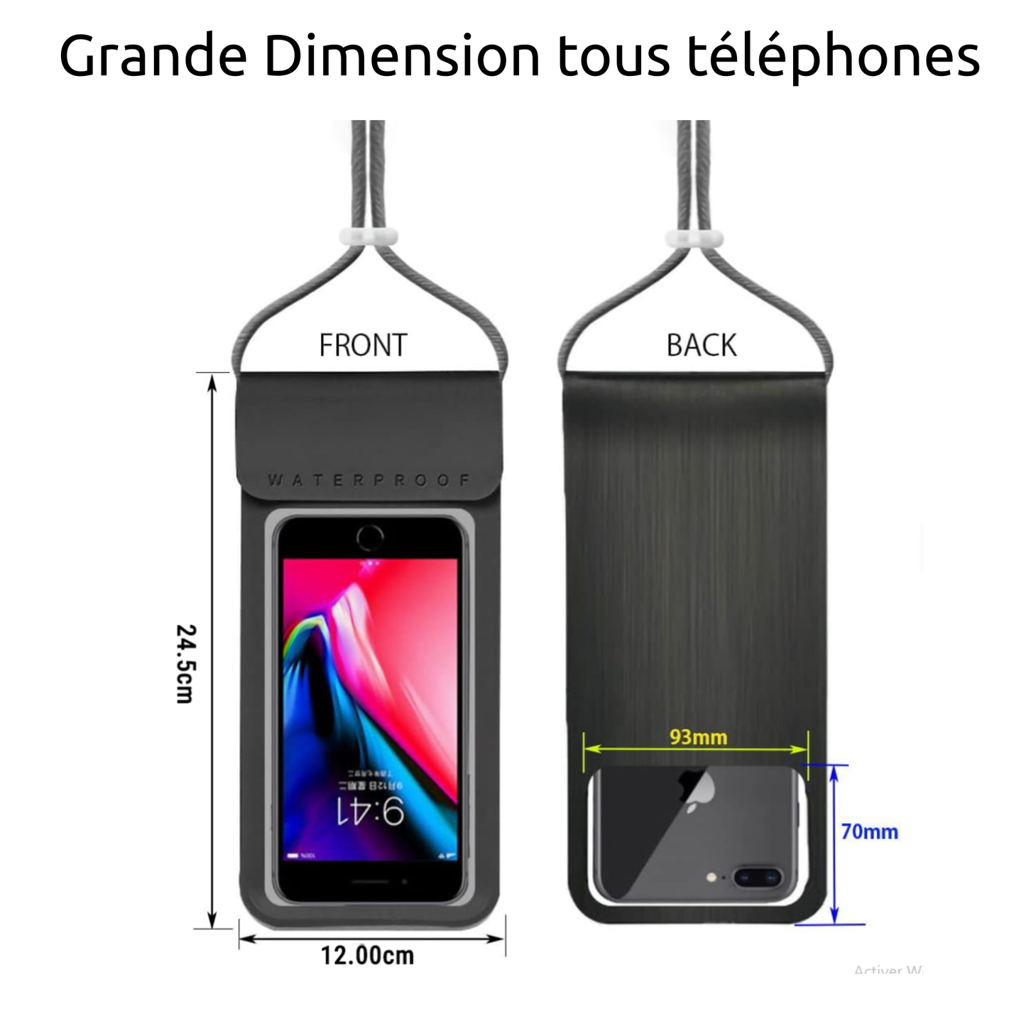 Pochette Étanche IPX8 Universelle – TPU Haute Résistance, Double Sécurité, Tactile & Photo – Tour de Cou / Bandoulière Réglable