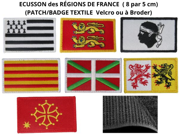 BADGE/ÉCUSSON CORSE – Drapeau Corse – Velcro 8×5 cm