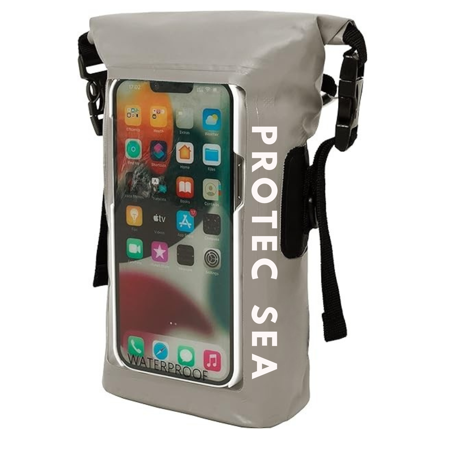 Pochette TACTILE étanche  - IPX6 2,5 L – 2 poches – poche smartphone, résistante, portage polyvalent outdoor et nautisme.