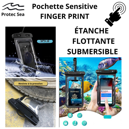 PACK SAC IPX6 Full Black + Ecusson Régional+ Pochette Télphone IPX8 étanche+ 2 Sandows