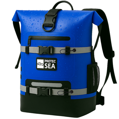 Sac Étanche Réglable 20–40 L – Bleu IPX6 – Mer, bateau, voile, rando
