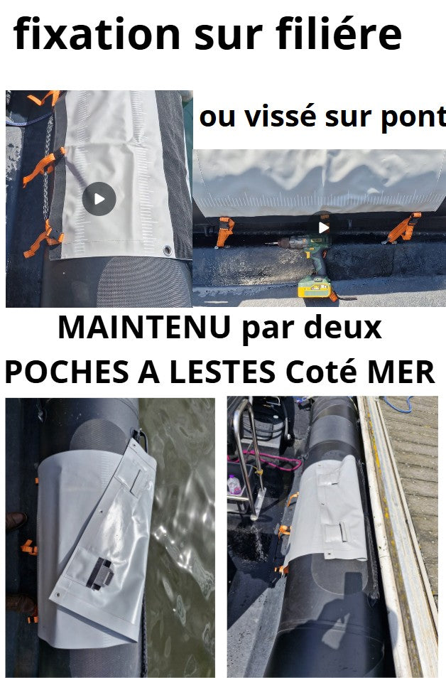 Protection bateau semi-rigide NOIR 75×100 cm – Tapis anti-percement