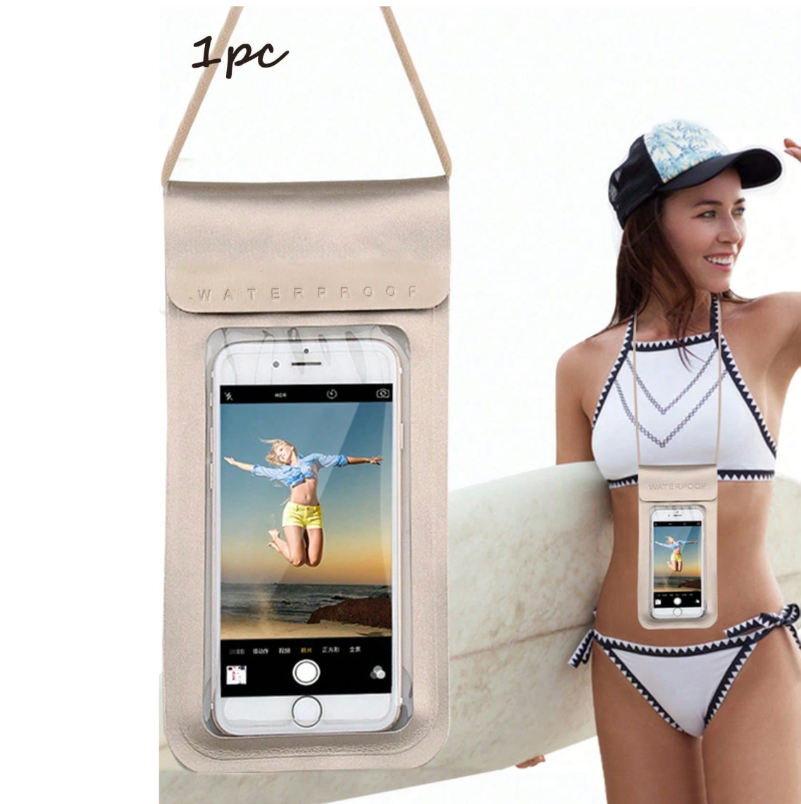 Pochette Étanche téléphone et clef- IPX8 waterproof 30 m – TPU Haute Résistance, Tactile & Photo – Tour de Cou / Bandoulière Réglable