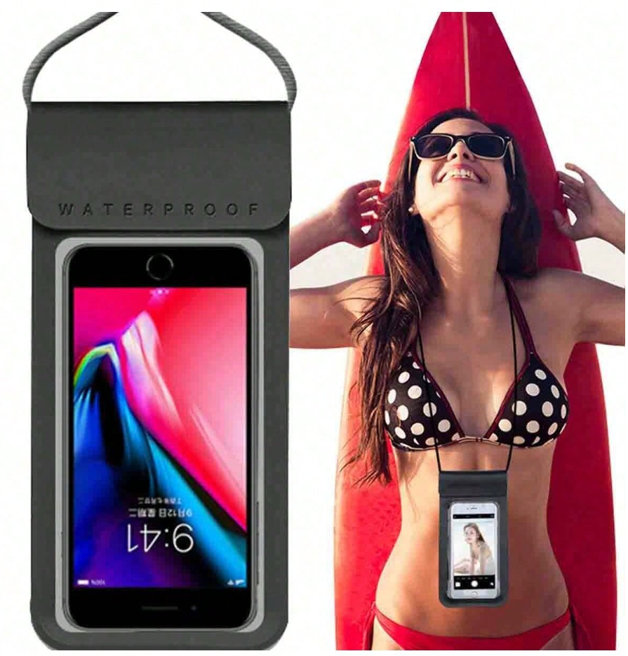 Pochette Étanche téléphone et clef- IPX8 waterproof 30 m – TPU Haute Résistance, Tactile & Photo – Tour de Cou / Bandoulière Réglable