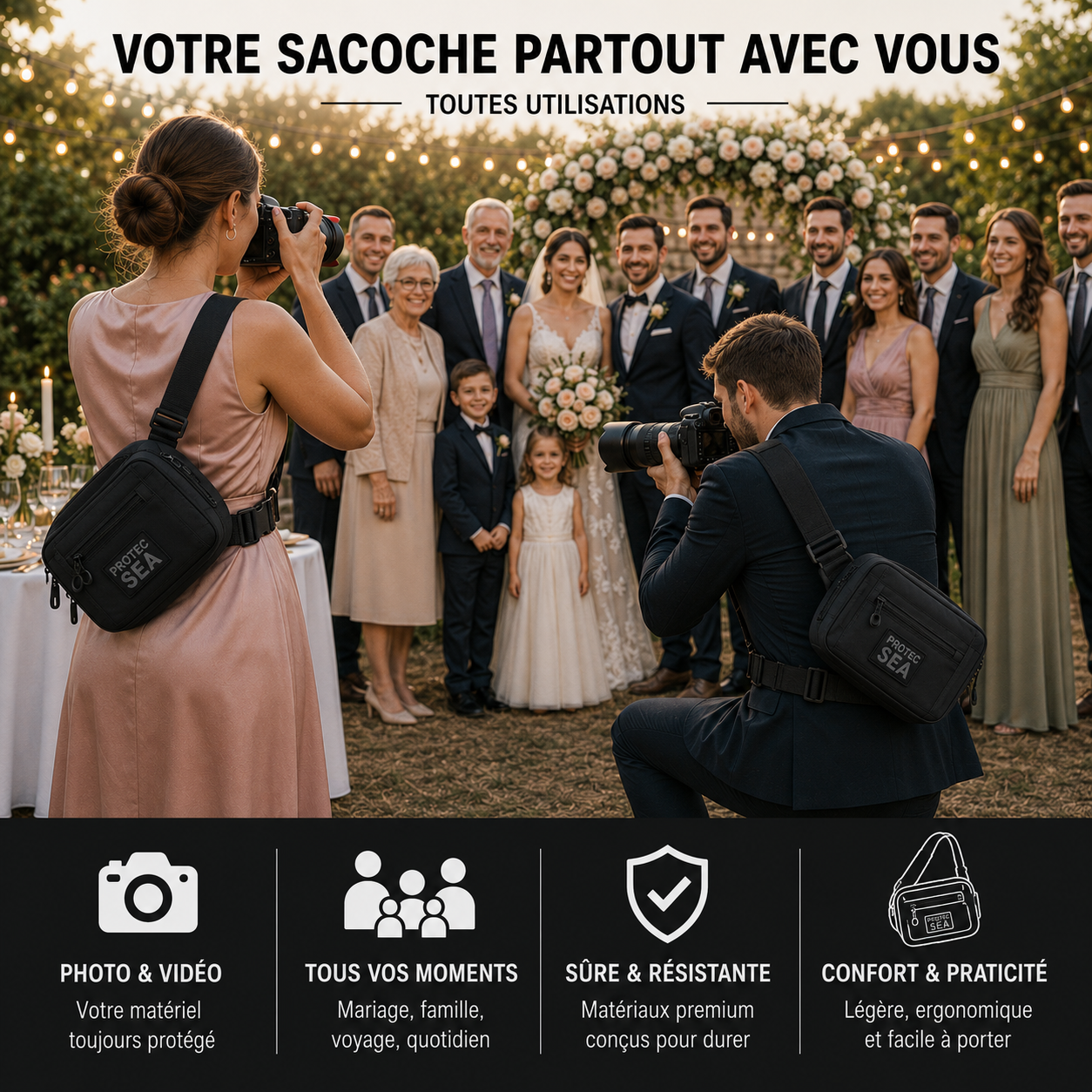 SACOCHE ÉTANCHE APPAREIL PHOTO & JUMELLES