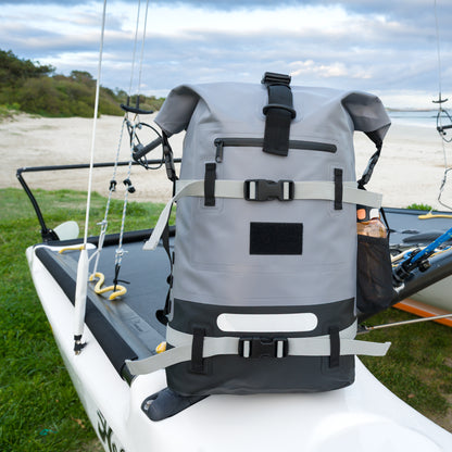 Sac à dos étanche Protec Sea – Gris, réglable 20 à 40 L – Rando, montagne, trek, camping