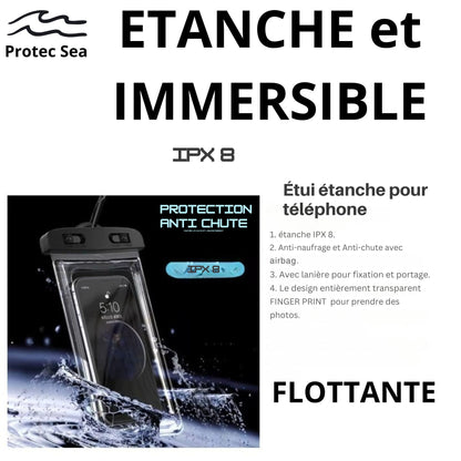 POCHETTE TELEPHONE IPX8 , ETANCHE ,  Protection contre l'eau et les chocs AIRBAG .