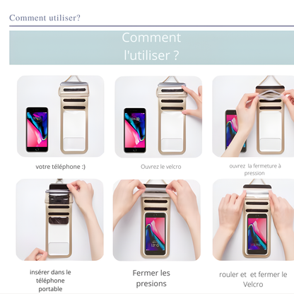 Pochette Étanche IPX8 Universelle – TPU Haute Résistance, Double Sécurité, Tactile & Photo – Tour de Cou / Bandoulière Réglable