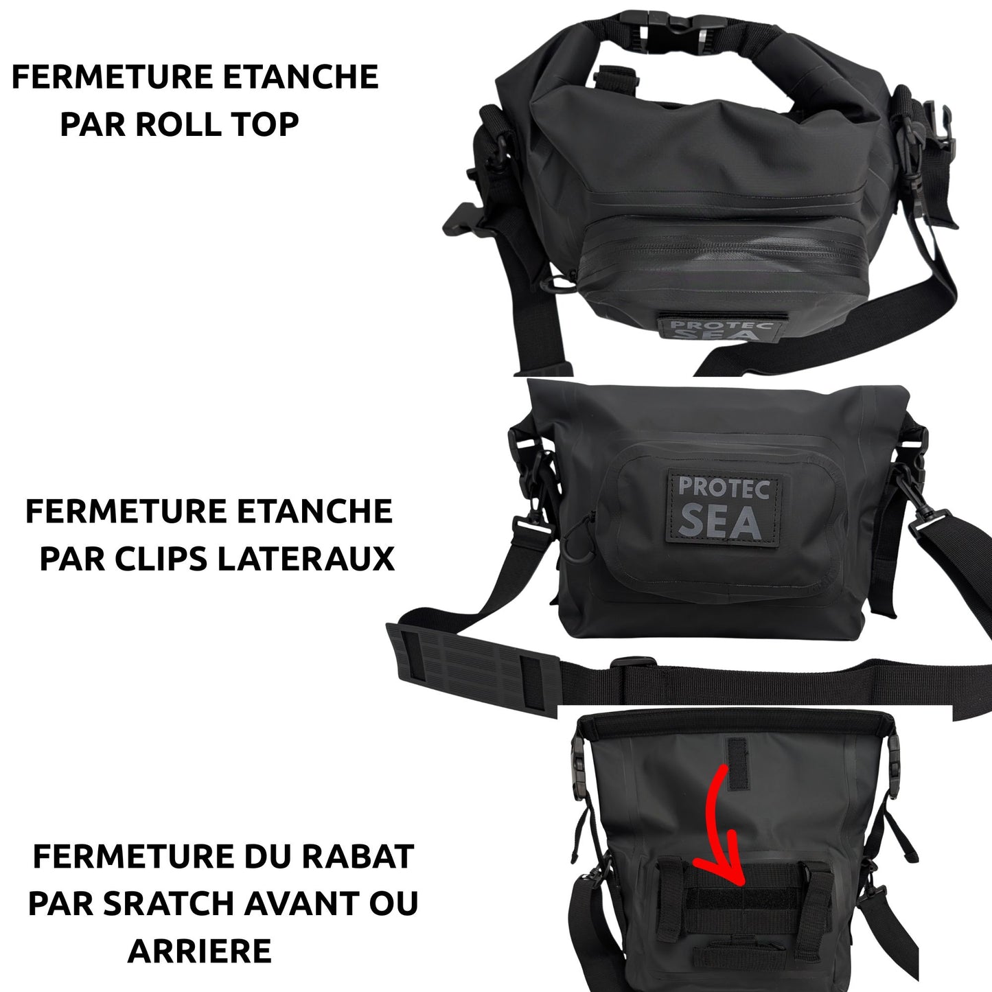 Sacoche étanche IPX6 4L Protec Sea – Sac à main étanche, vélo, moto, nautisme