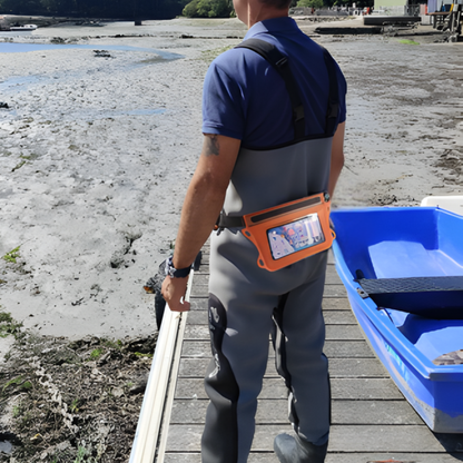 🌊 Pochette étanche tactile Fermeture en ZINC anti-rouille 🔒 Téléphone & effets perso protégés.  Idéale paddle, kayak, longe-côte.