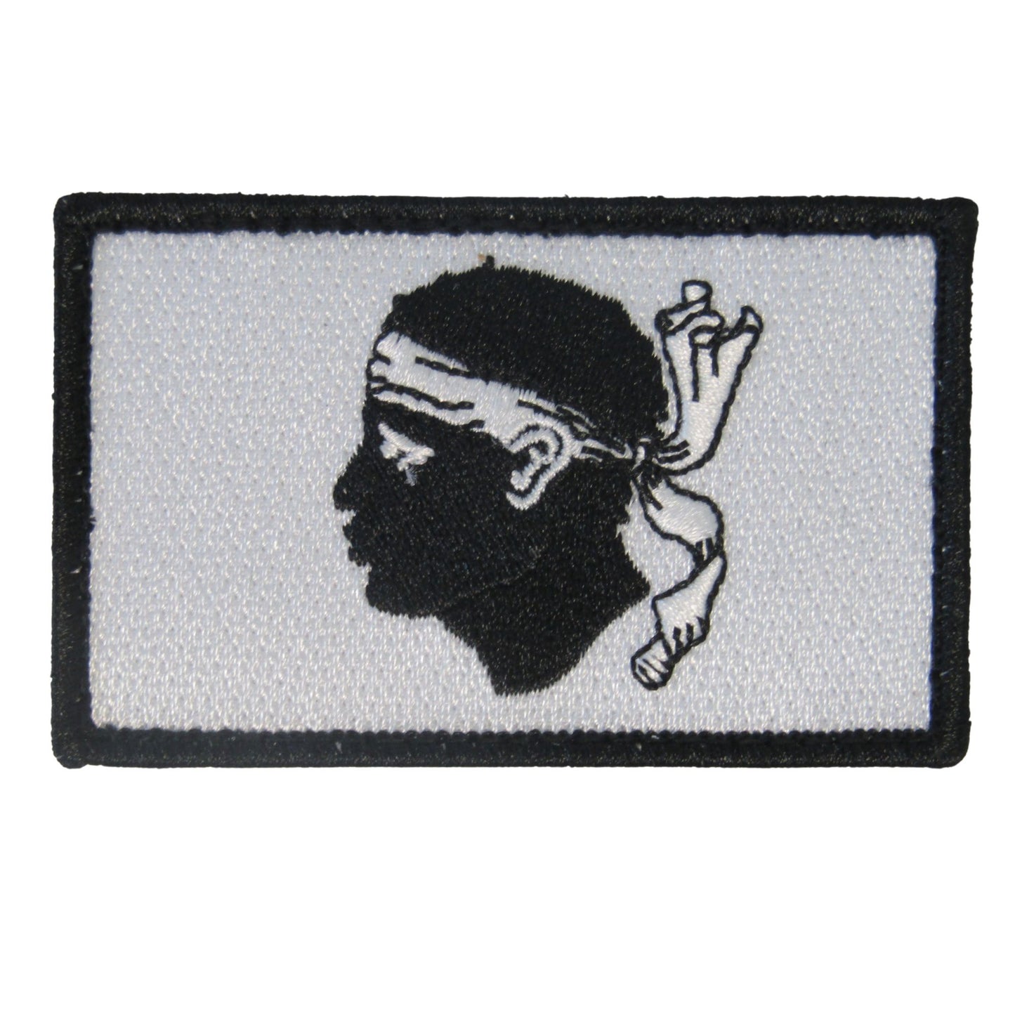 BADGE/ÉCUSSON CORSE – Drapeau Corse – Velcro 8×5 cm