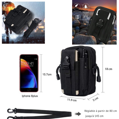 Pochette tactique Protec Sea – Ceinture et Bandouilére- Fixation MOLLE | Rangement déperlante & robuste | se fixe sur tout support