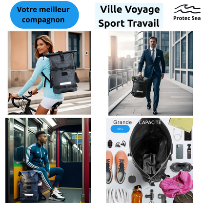 PACK SAC IPX6 Full Black + Ecusson Régional+ Pochette Télphone IPX8 étanche+ 2 Sandows