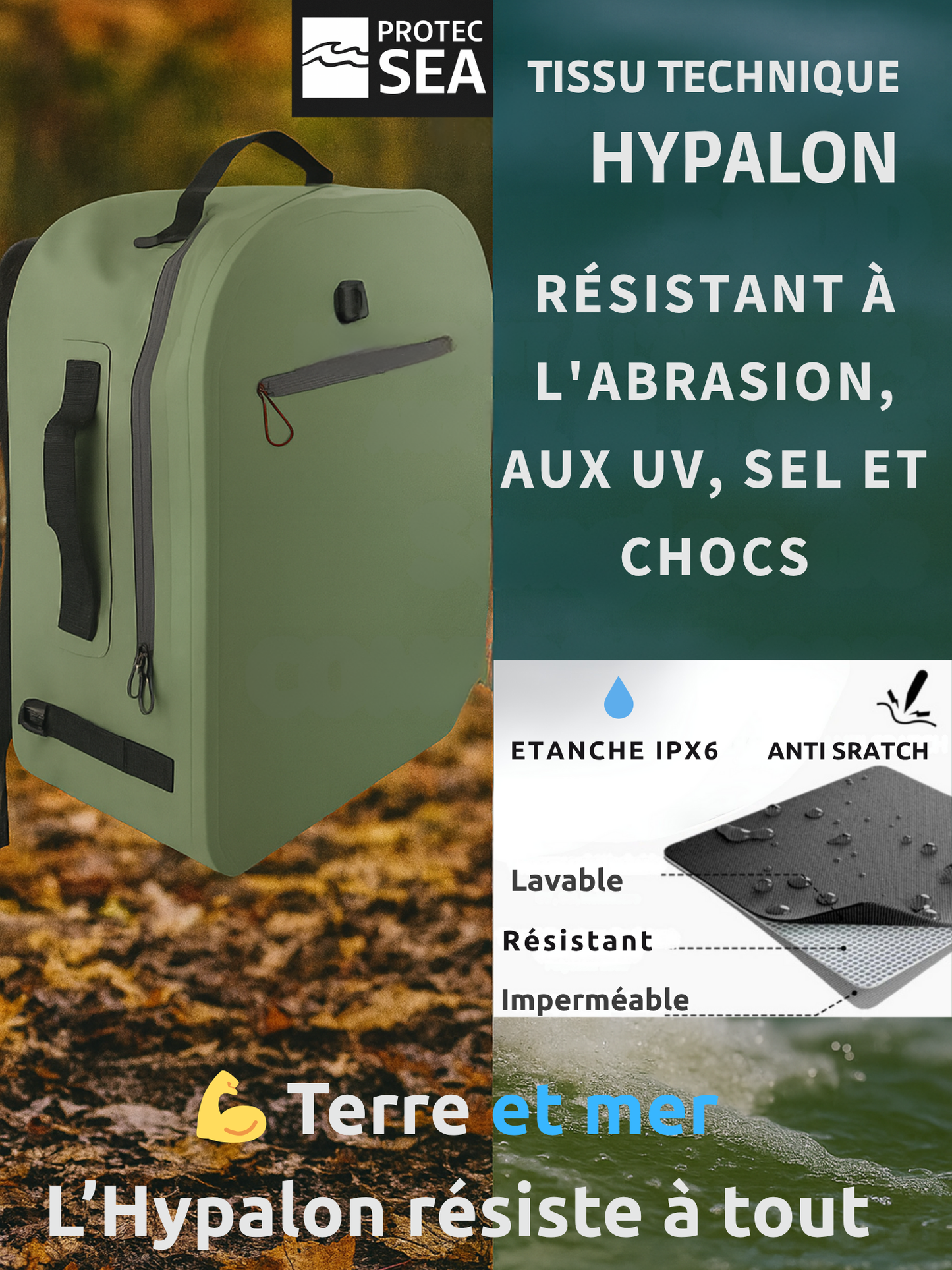 🎒 Zinc Bag 22 L – Hypalon haute résistance & ZIP en ZINC anticorrosion