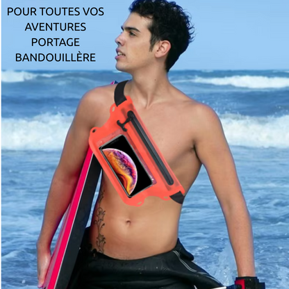 🌊 Pochette étanche tactile Fermeture en ZINC anti-rouille 🔒 Téléphone & effets perso protégés.  Idéale paddle, kayak, longe-côte.