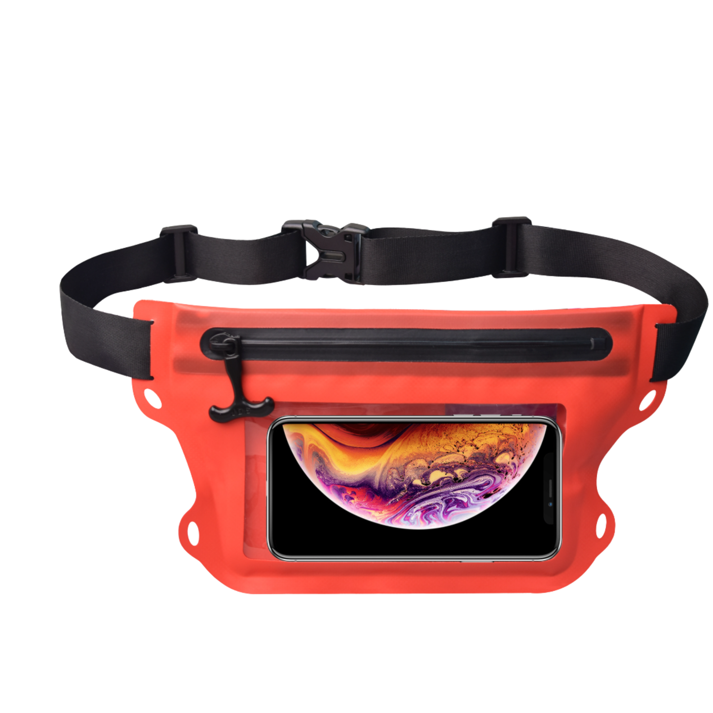 🌊 Pochette étanche IPX6 tactile orange – Zip en ZINC anti-corrosion 🔒 Téléphone & essentiels protégés