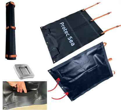 Protection bateau semi-rigide NOIR 75×100 cm – Tapis anti-percement